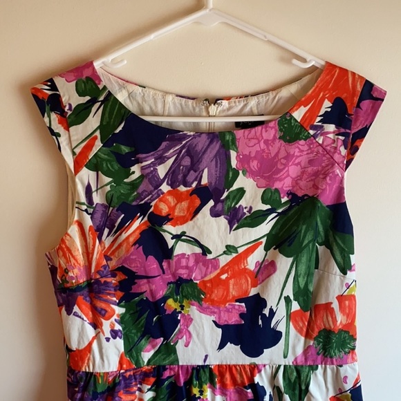 J.Crew Factory Colorful Floral Sheath Dress Size 8 - Picture 4 of 9